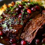 Slow-Braised Beef Roast with Cranberry Balsamic Glaze