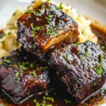 Tender Braised Short Ribs with Garlic Mashed Potatoes
