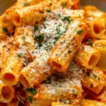 Creamy Tomato Garlic Rigatoni Pasta Recipe