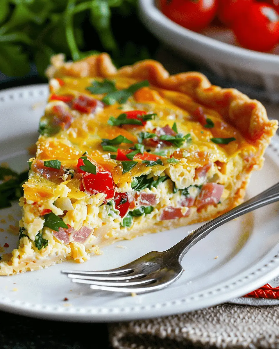 Western Omelet Quiche with Turkey Bacon and Chicken Ham Delight