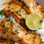 One-Pan Coconut Curry Salmon with Garlic Butter