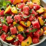 Refreshing and Juicy Watermelon Peach Salad