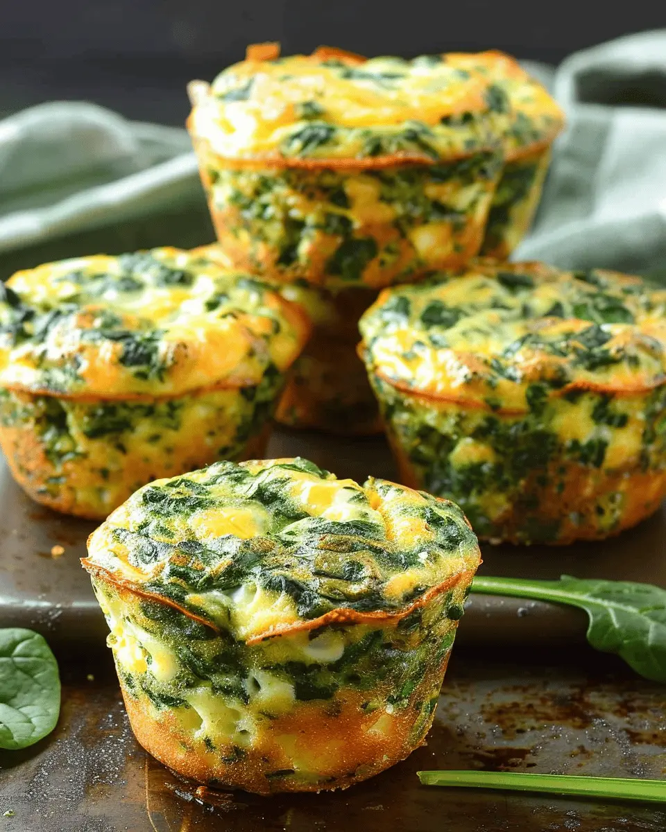 Fluffy Spinach Egg Muffins with Turkey Bacon for a Wholesome Start
