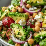 Chickpea Feta Avocado Salad