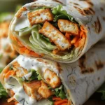 Buffalo Tofu Wrap with Easy Vegan Ranch