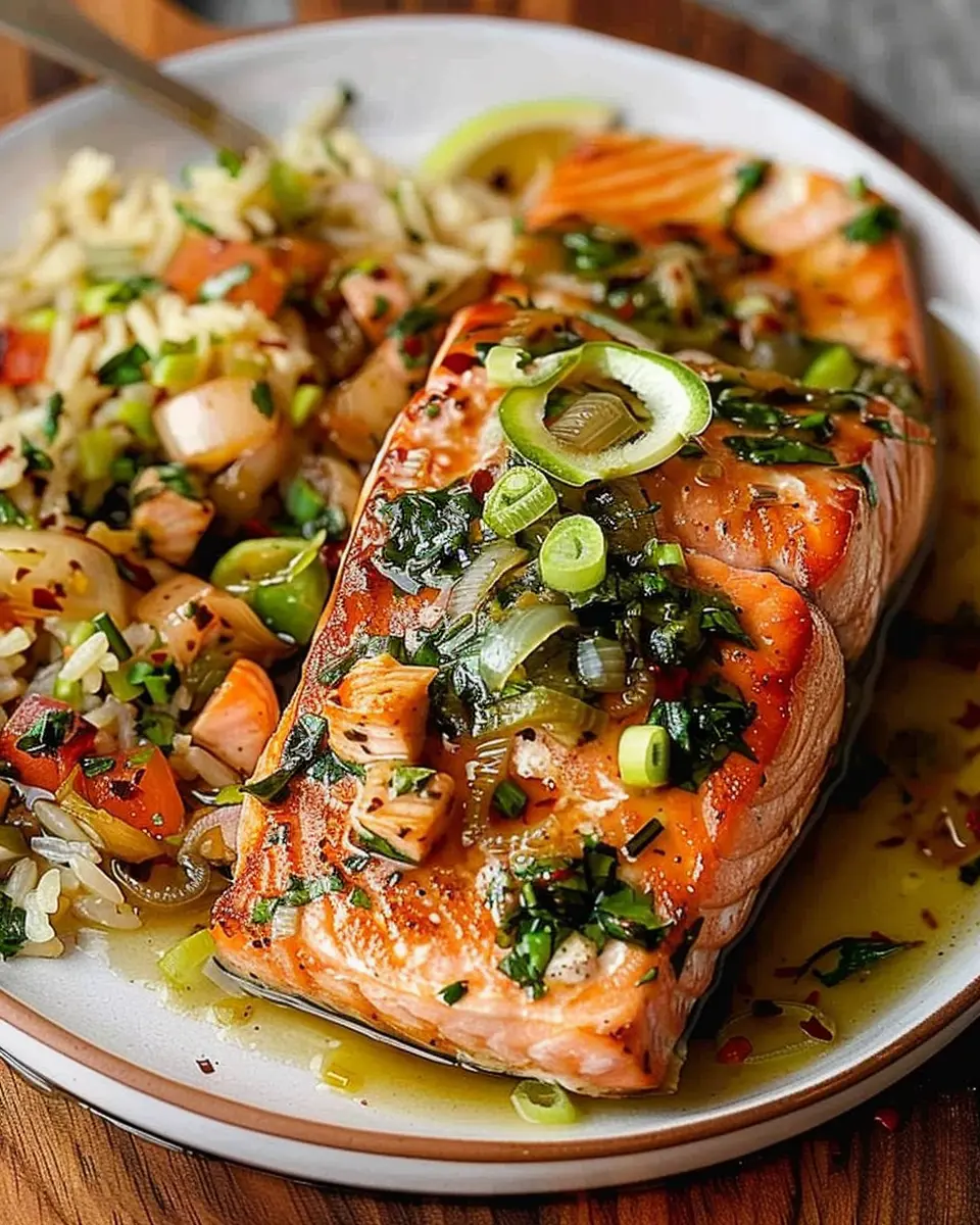 Miso Butter Salmon: The Best Recipe with Sizzled Scallion Salsa Verde