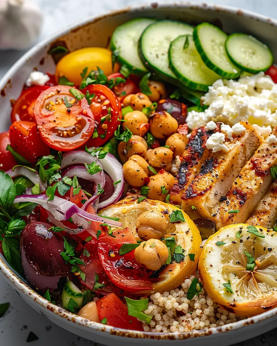 Healthy Grilled Mediterranean Bowl
