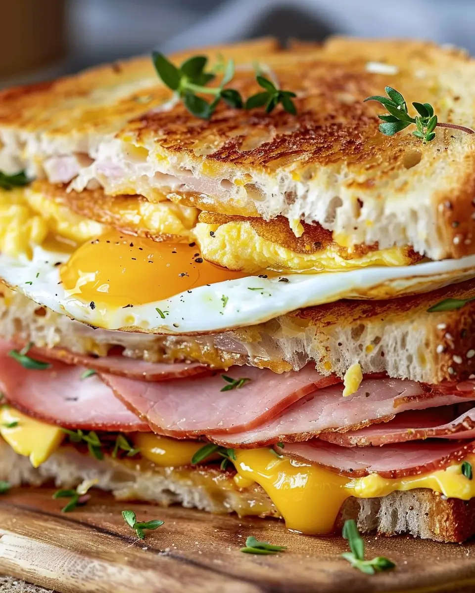 Egg and Ham Breakfast Sandwich