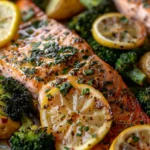 Lemon Butter Salmon with Crispy Potatoes and Roasted Broccoli Recipe
