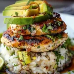 Honey Lime Chicken & Avocado Rice Stack