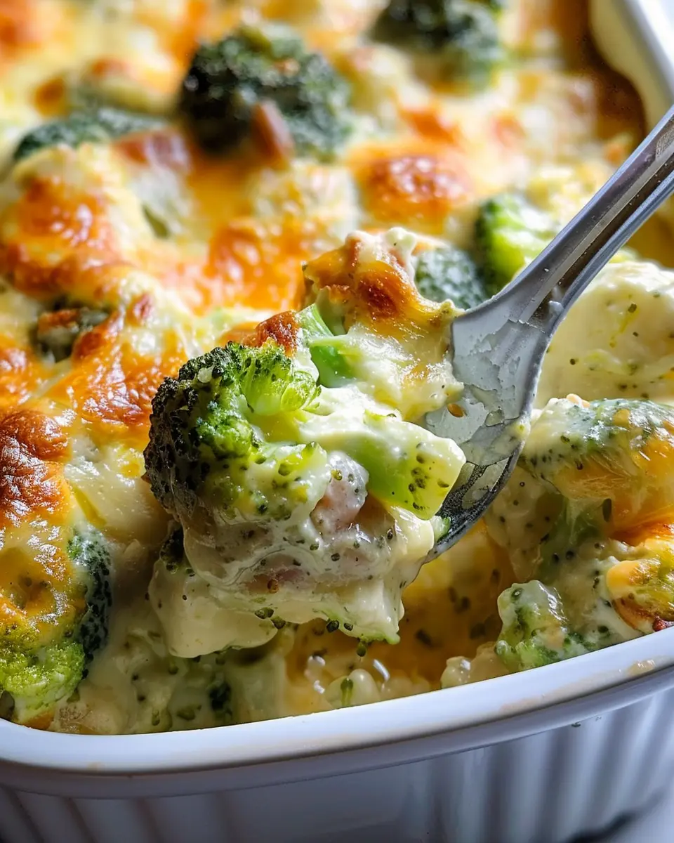 Cheesy Broccoli Casserole: Easy Turkey Bacon and Chicken Ham Delight