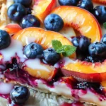 Easy Blueberry Peach Tart with Vanilla Glaze