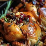 Cornish Hens with Apple-Cranberry Rice Stuffing