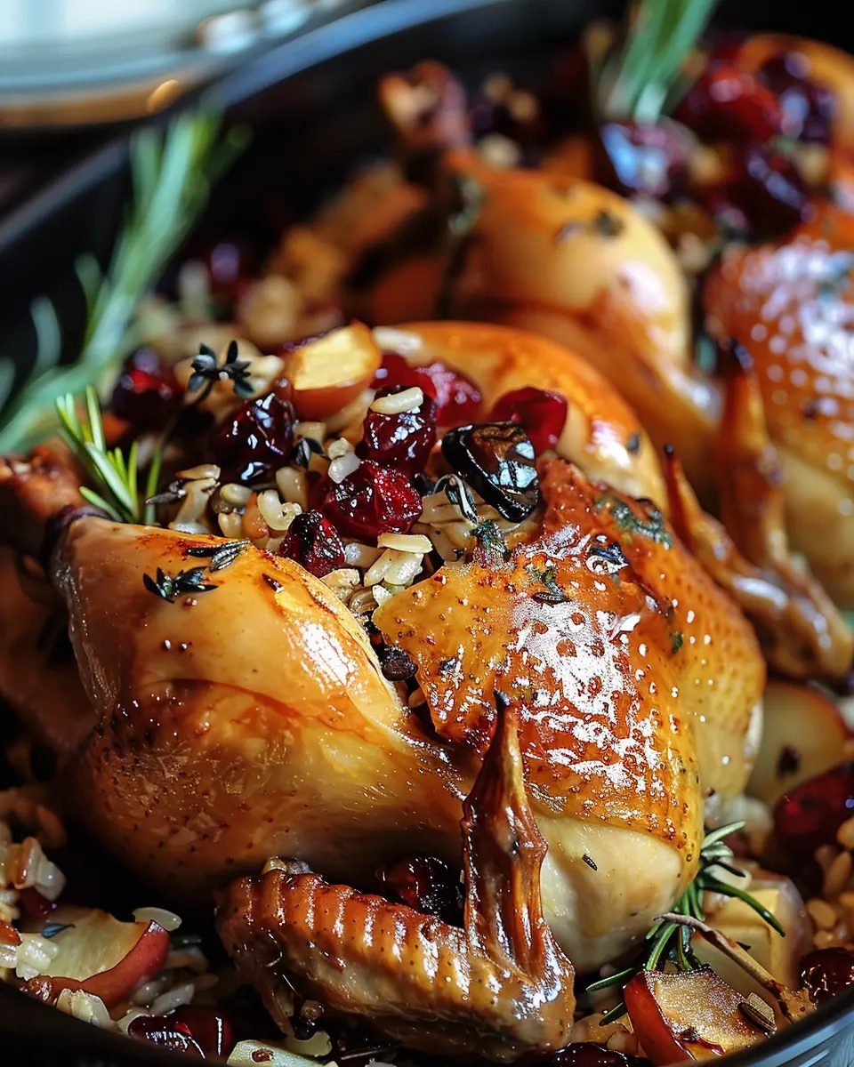 Cornish Hens with Apple-Cranberry Rice Stuffing: A Delicious Twist