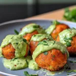 Salmon Balls with Creamy Avocado Sauce