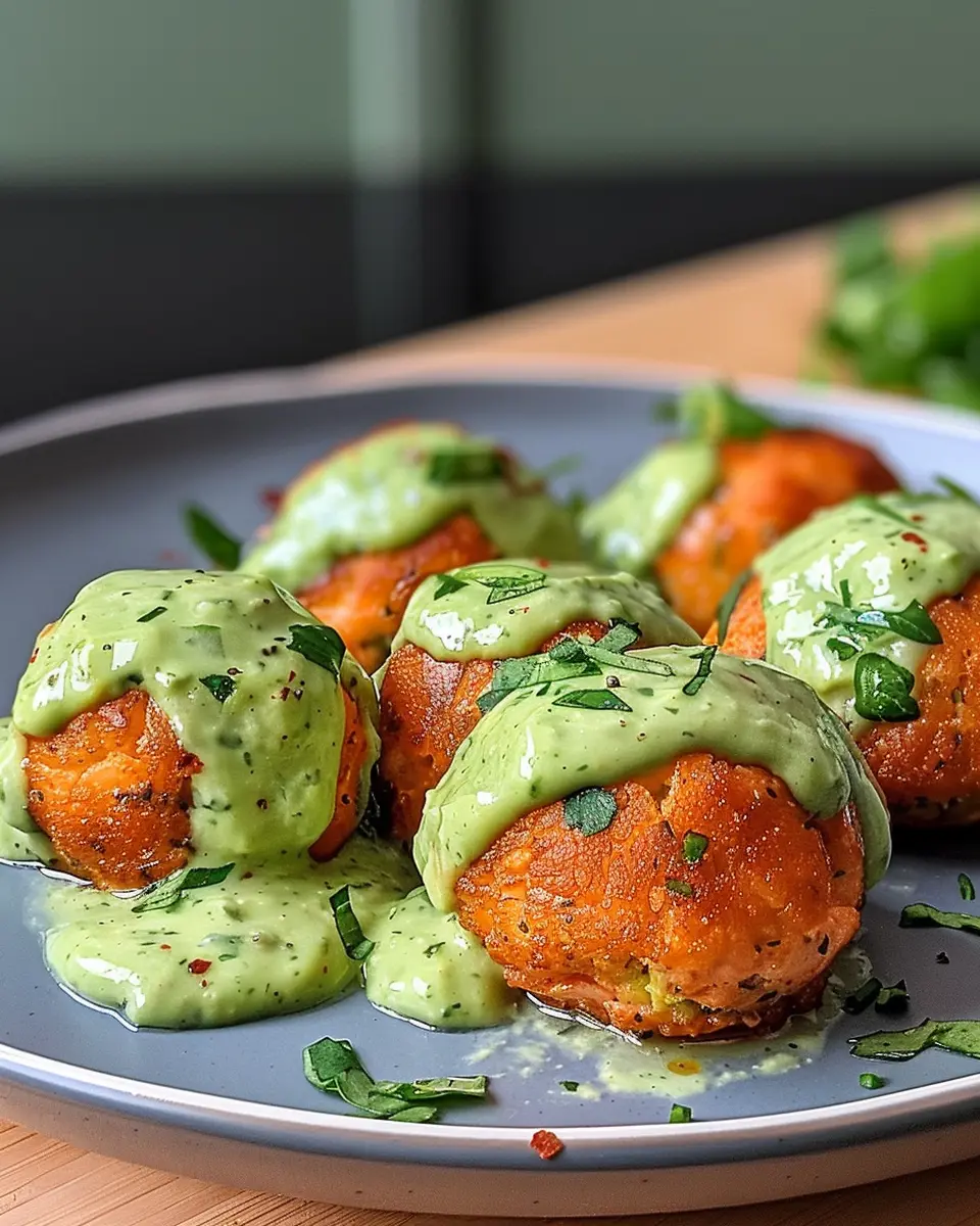 Salmon Balls with Creamy Avocado Sauce: Easy and Flavorful Delight