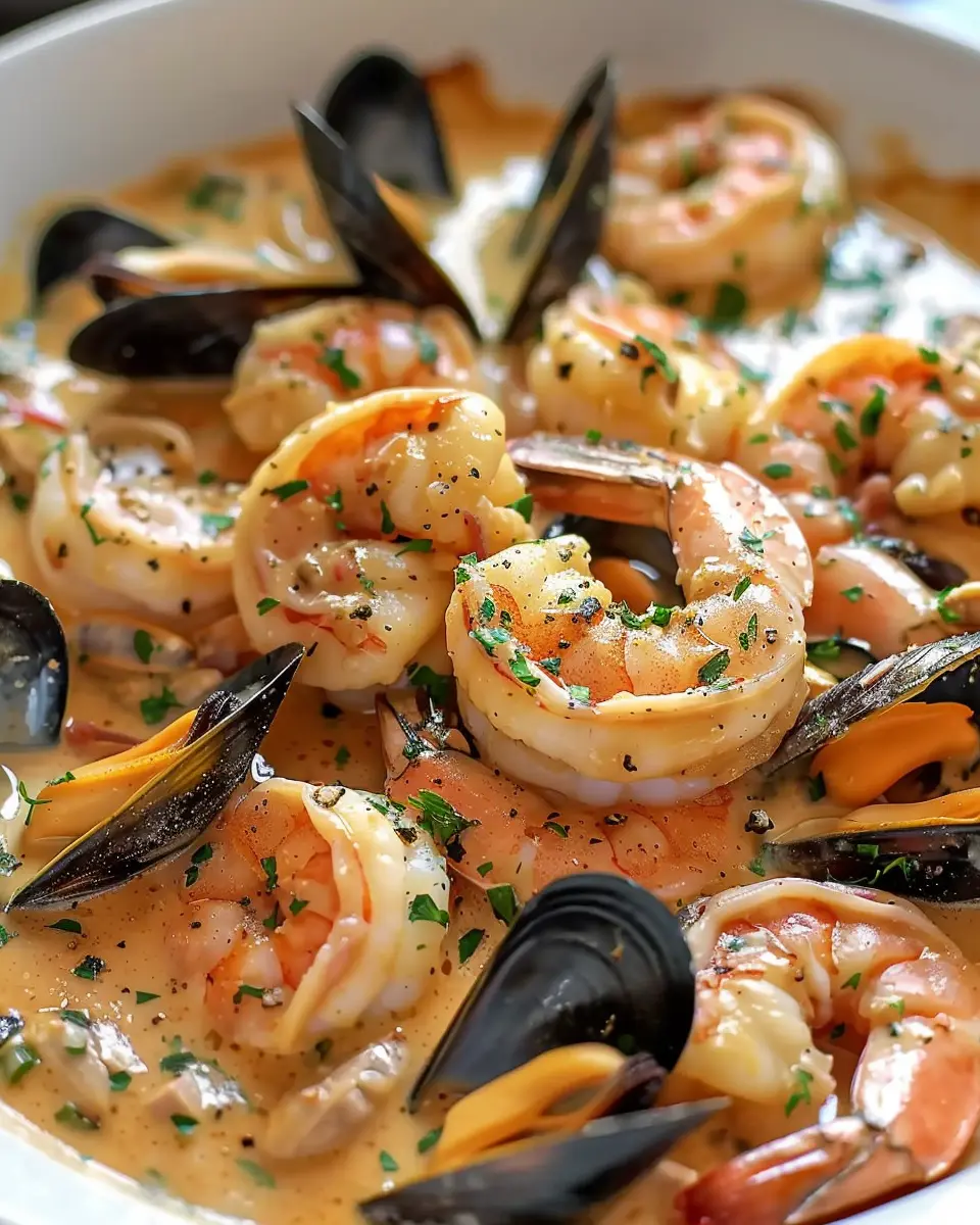 Shrimp and Mussels in Creamy Garlic Sauce: An Indulgent Must-Try Delight