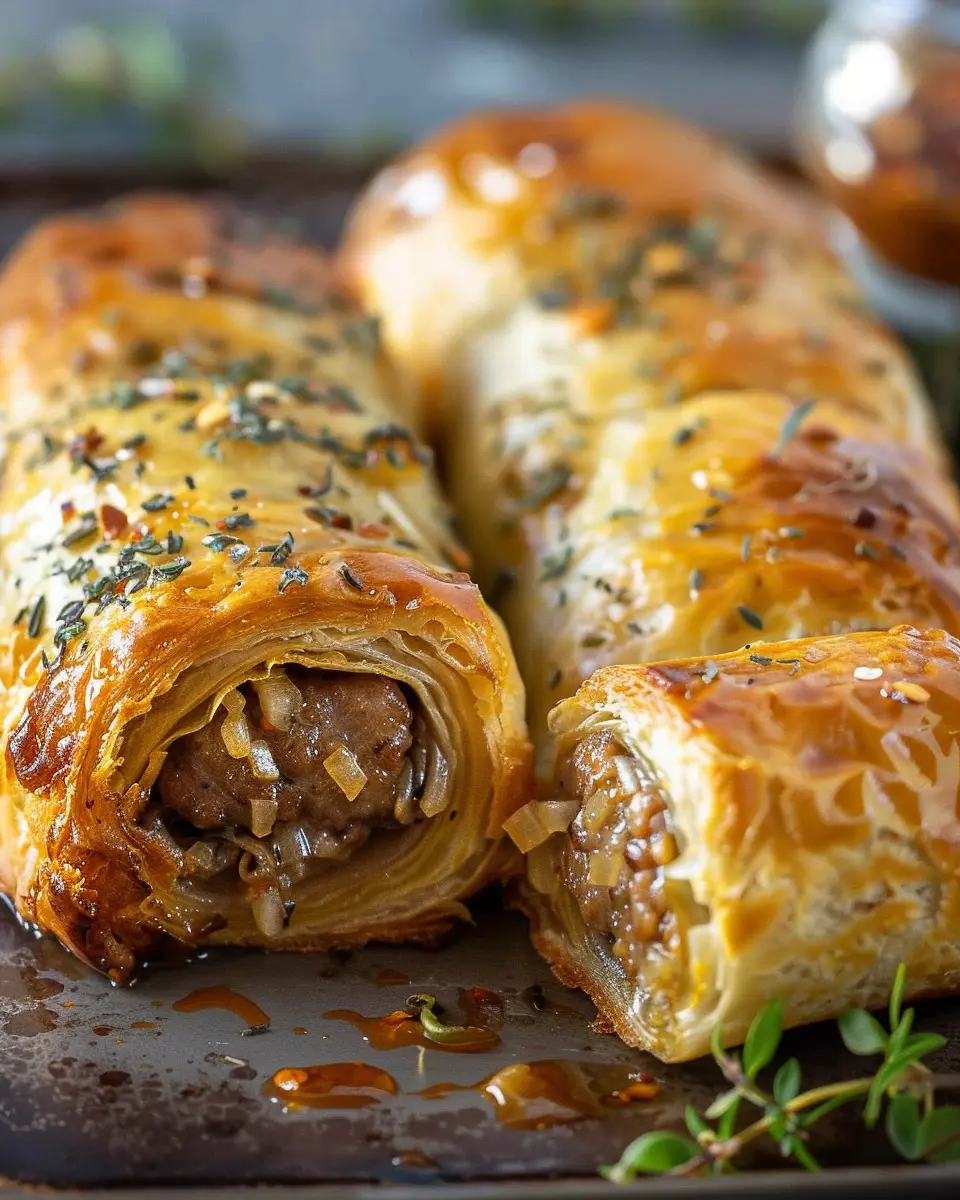 Savory French Onion Sausage Rolls: Golden, Flaky &amp; Irresistibly Delicious