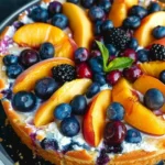 Peach and Blueberry Greek Yogurt Cake