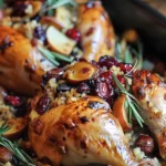 Cornish Hens with Apple-Cranberry Rice Stuffing