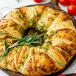 Cheesy Pesto Wreath (crescent roll wreath recipe)