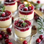 Eggnog Panna Cotta with Spiked Cranberry Sauce