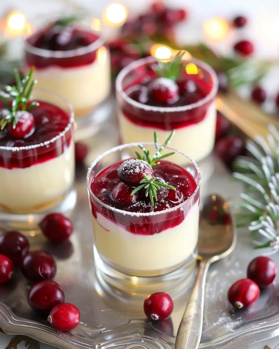Eggnog Panna Cotta: Indulgent Treat with Spiked Cranberry Sauce