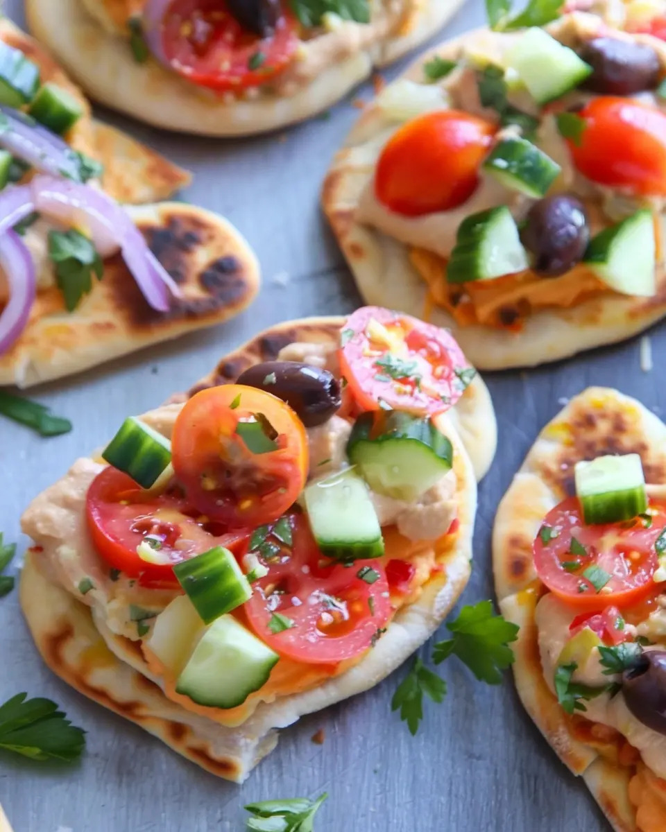 Greek Salad Naan Bites with Hummus: Easy &amp; Delicious Party Snack