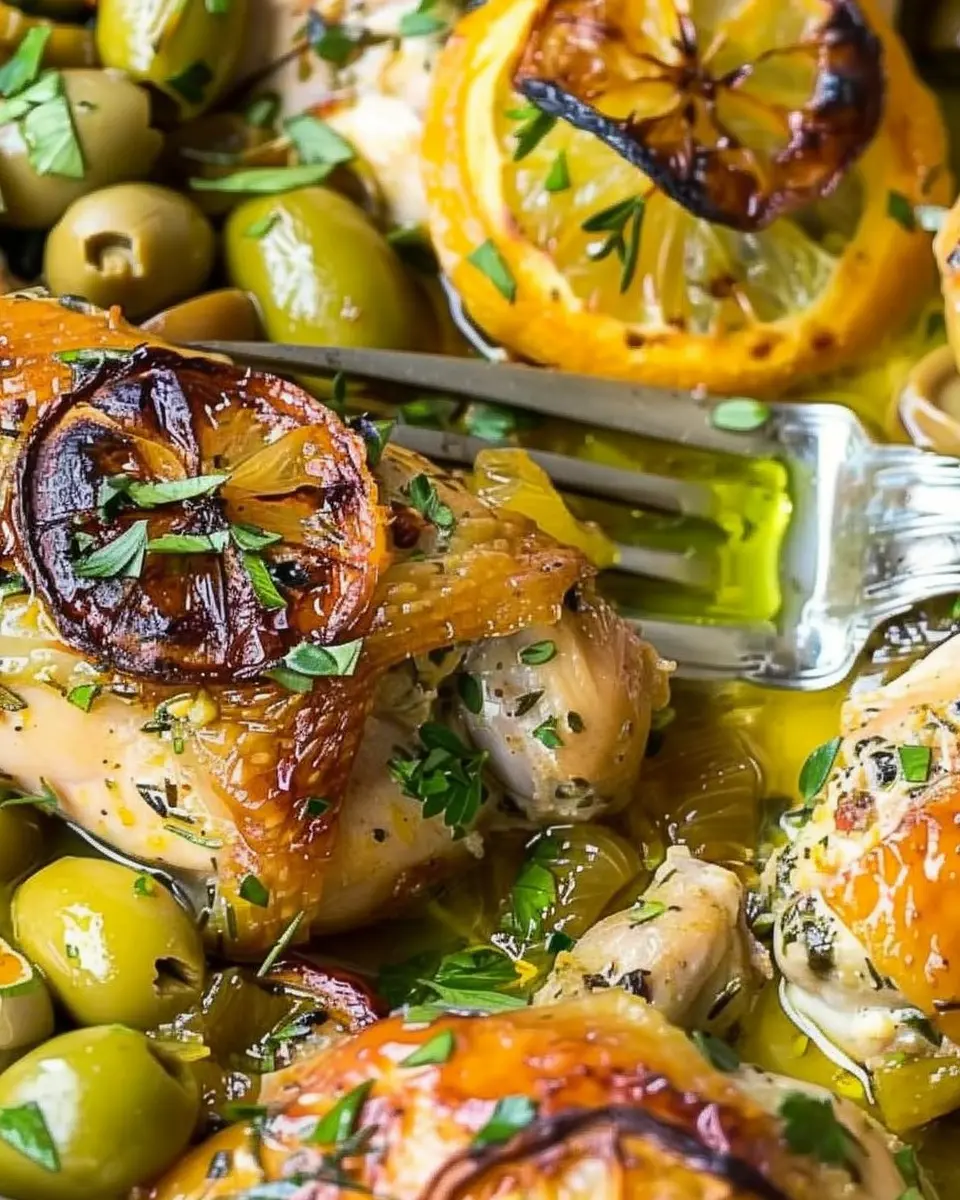 Herb Roasted Chicken with Warm Olives and Citrus