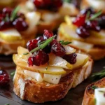 Pear Brie Cranberry Crostini: A Festive & Savoury Bite