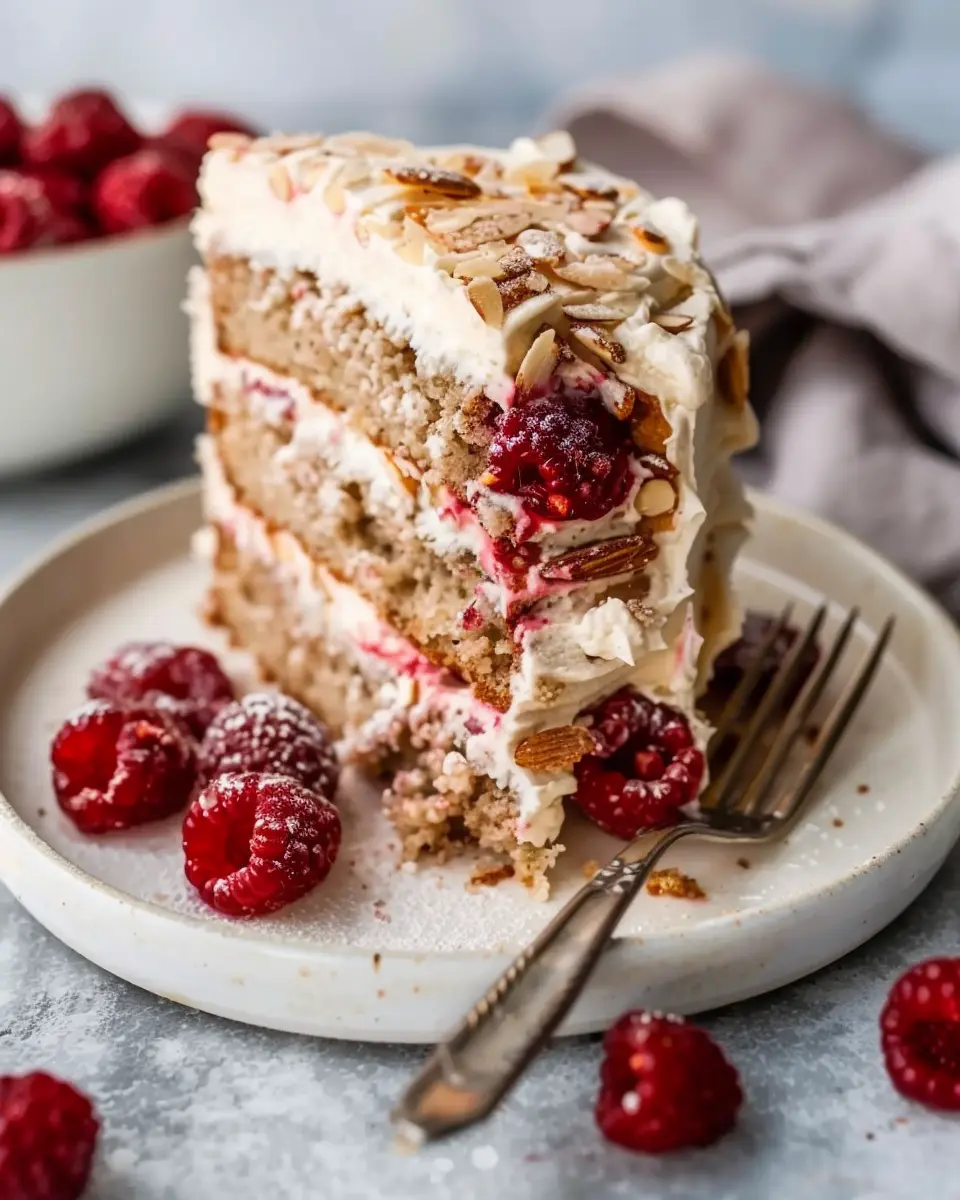 One Bowl Vegan Almond Raspberry Cake: Easy Cream Cheese Frosting