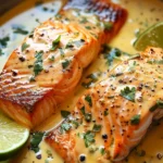 Poached Salmon in Coconut Lime Sauce