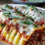 Comforting Stuffed Manicotti Recipe with Easy Meat Sauce