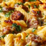 One-Pan White Cheddar Ranch Sausage Magic Pasta