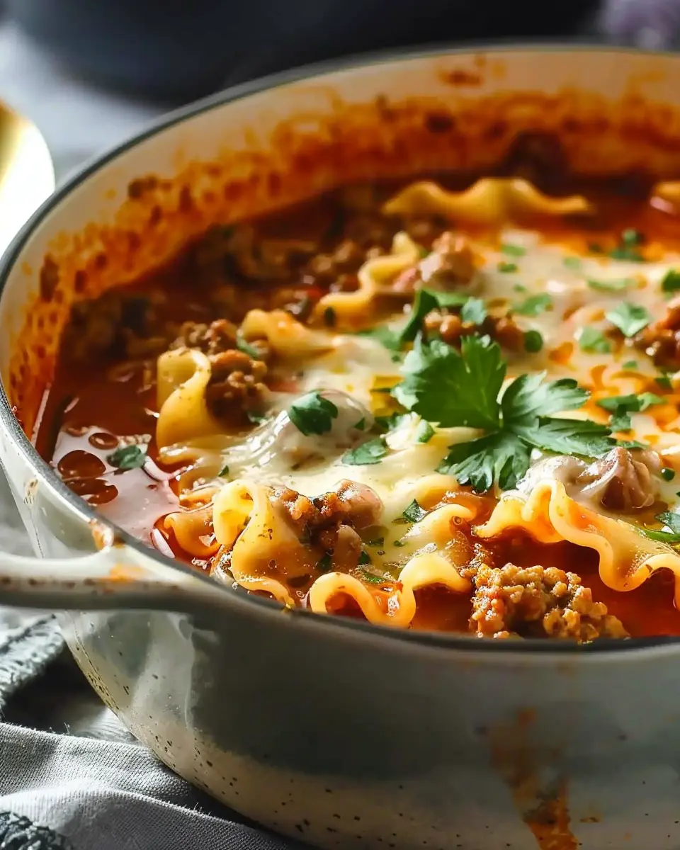 Simple Lasagna Soup: Easy Sausage and Ground Beef Delight