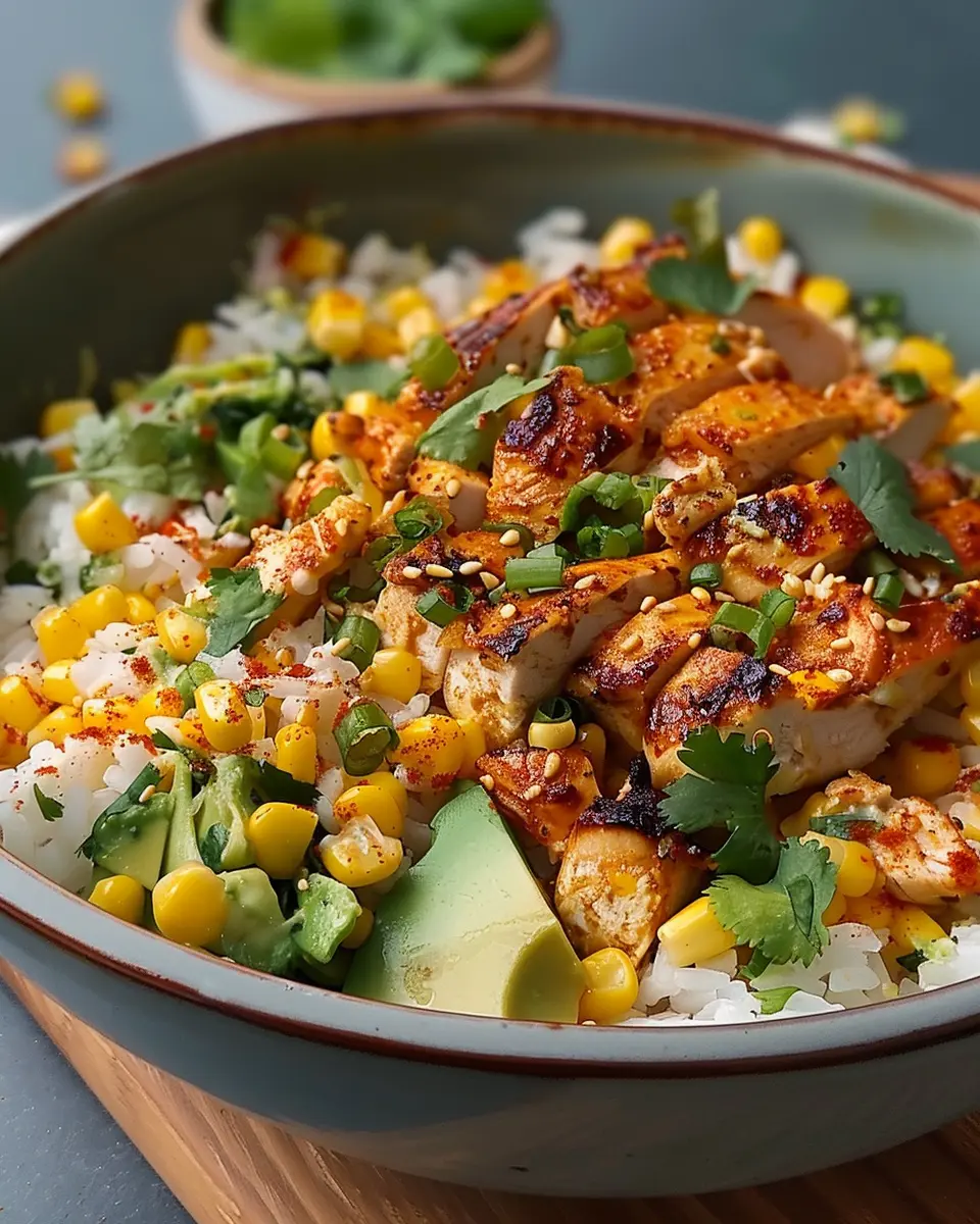 Street Corn Chicken Rice Bowl