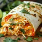 High Protein Low Calorie Cheesy Buffalo Chicken Burritos