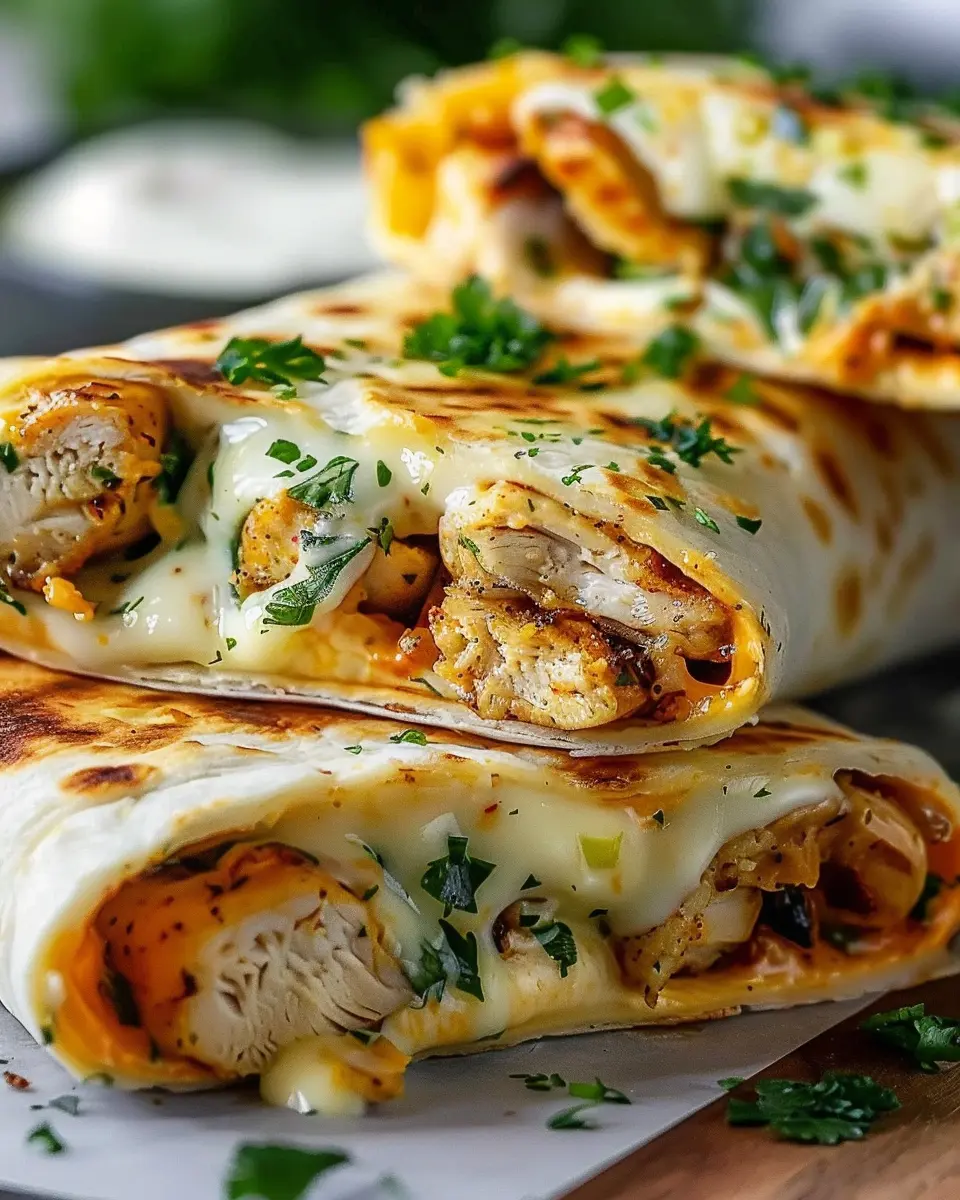 Low Carb Cheesy Garlic Chicken Wraps for an Easy Weeknight Meal