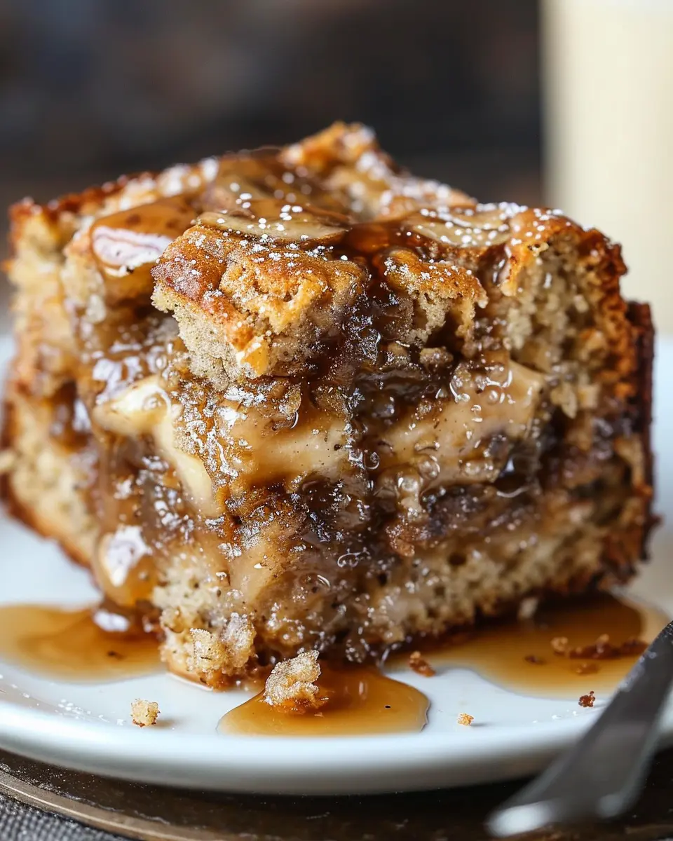 Sticky Banana Bread Pudding Cake