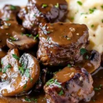 Beef Tenderloin Tips in Mushroom Gravy