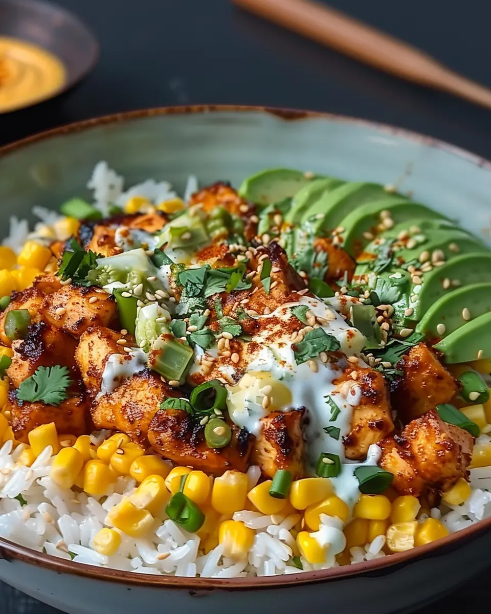 Street Corn Chicken Rice Bowl