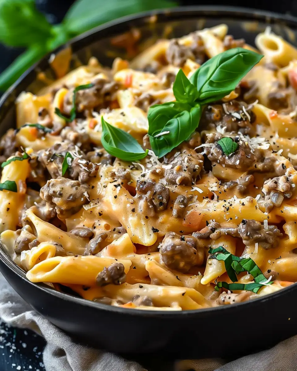 High Protein Creamy Beef Pasta for Easy Busy Weeknight Wins