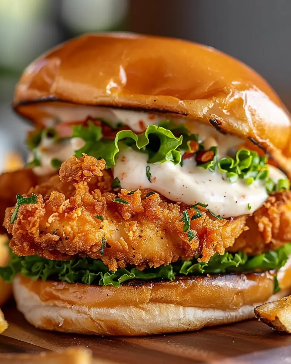 Cajun Crispy Chicken Sandwich with Garlic Aioli