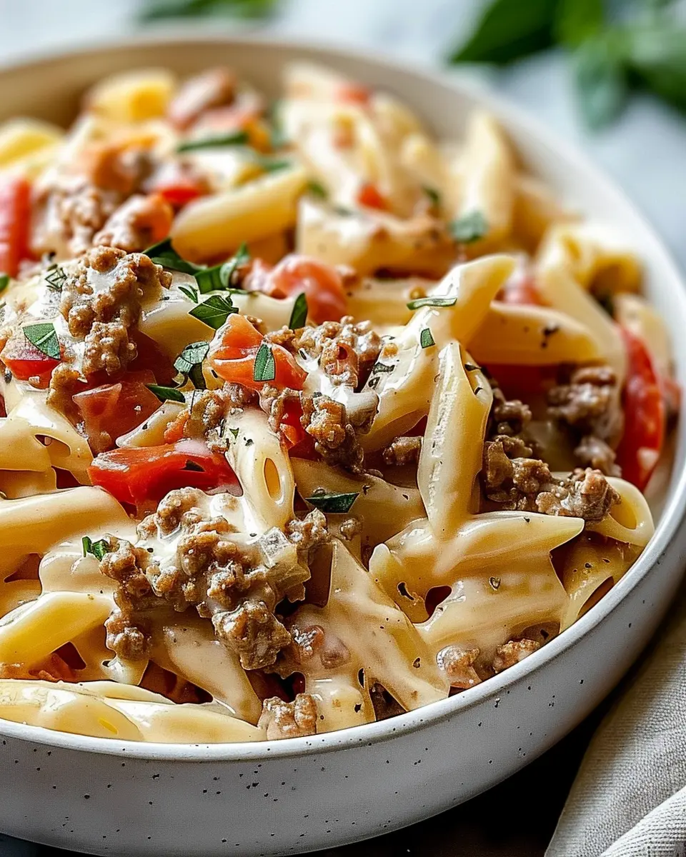 Creamy Rotel Pasta: Easy Ground Beef Recipe for Cozy Dinners