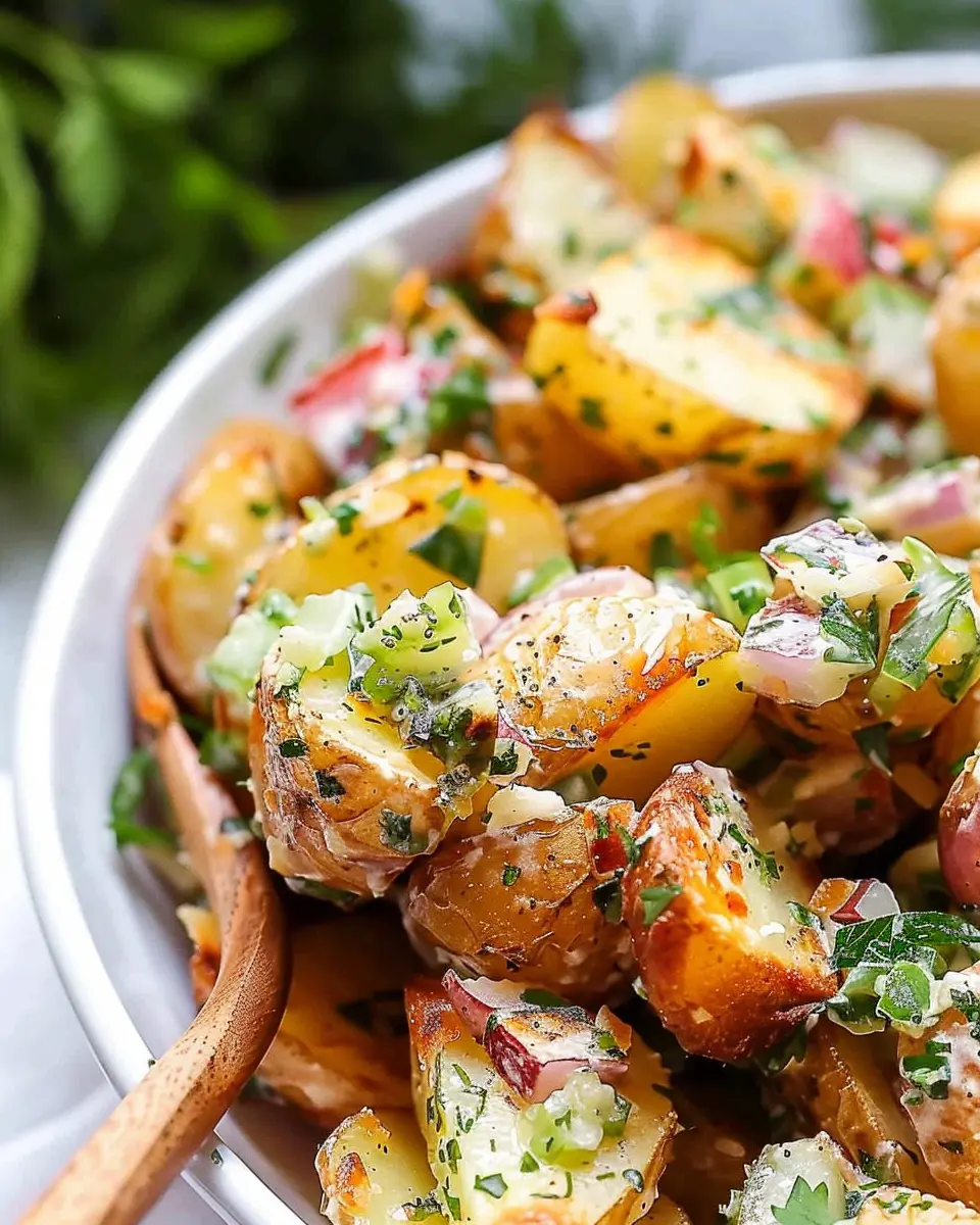 Best Roasted Potato Salad with Turkey Bacon and a Zesty Twist