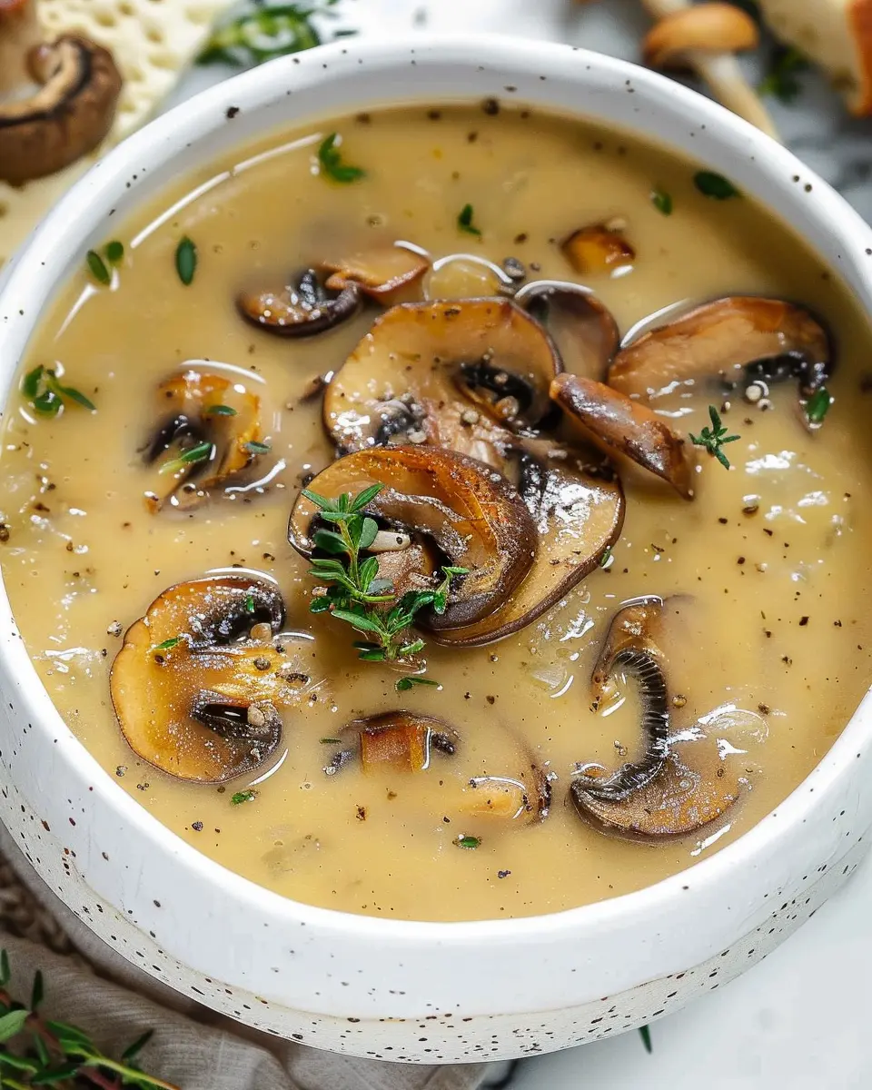 Cream of Mushroom Soup: Indulgent Recipe with Turkey Bacon and Chicken Ham