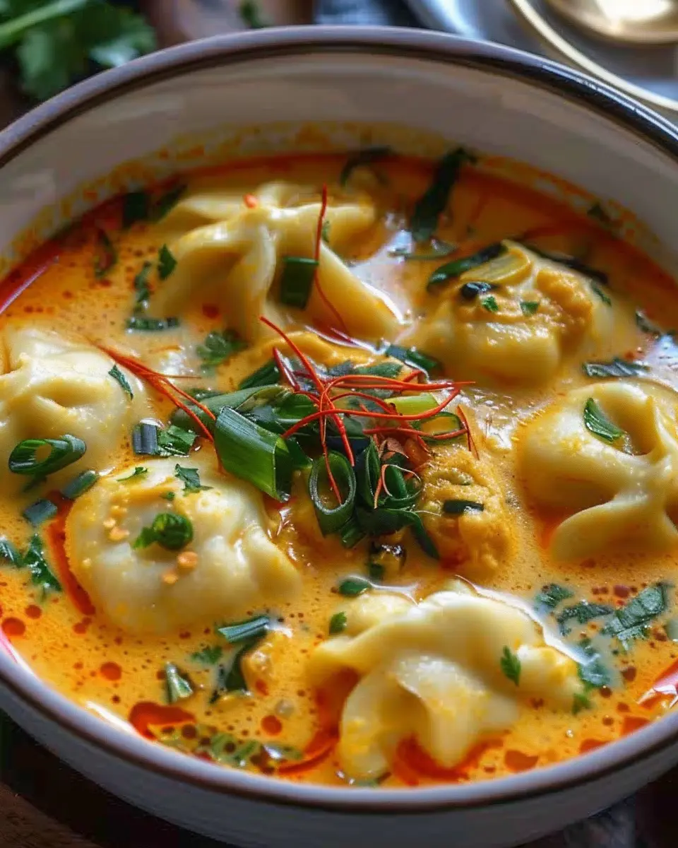 Quick Coconut Curry Soup with Dumplings: Easy Comfort Food Delight