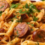 One Pot Creamy Cajun Sausage Pasta (30-Minutes)