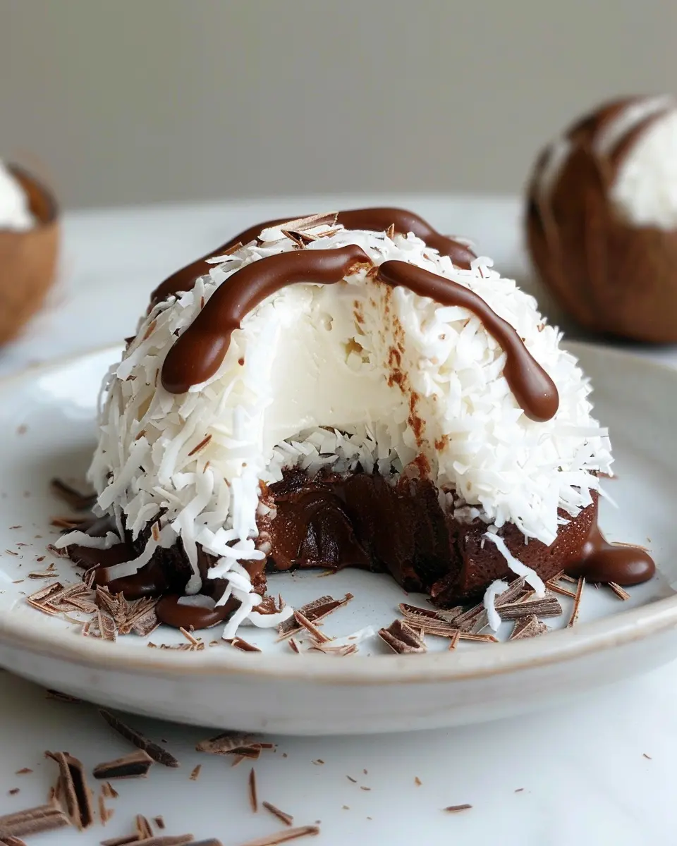 Coconut Dome with Chocolate Spread