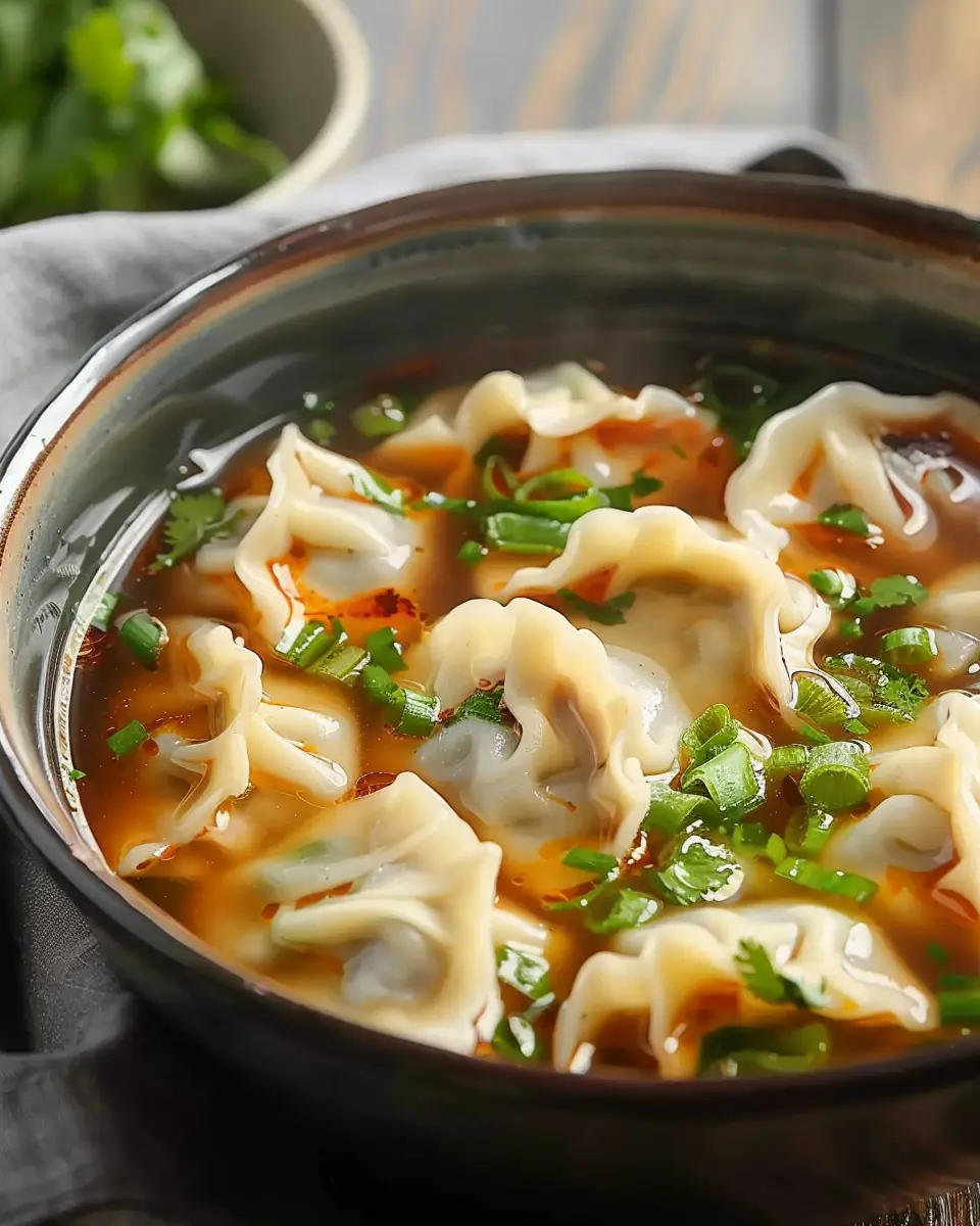 Potsticker Soup: A Comforting Delight with Turkey Bacon and Chicken Ham